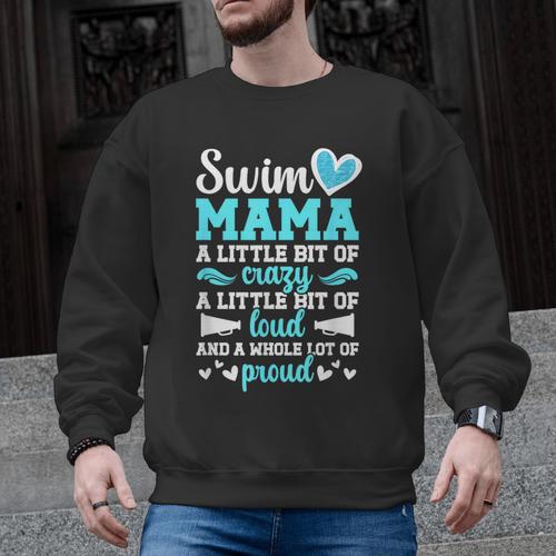 Swim Mama Proud Swimming Mom Of A Swimmer Mother Swim Mom Men Graphic Sweatshirt - SwimGear Co