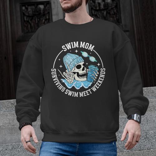 Swim Meets Swim Mom Of A Swimmer Mom Swim Mama Swimming Mom Men Graphic Sweatshirt - SwimGear Co