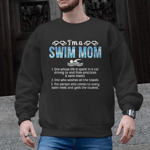 Swim Mom Definition Swimming Mom Of A Swimmer Mama Men Graphic Sweatshirt - SwimGear Co