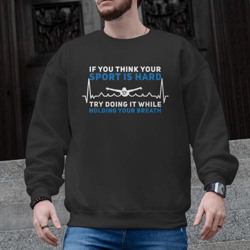 Swimming Apparel For Swim Team Heartbeat Swimmer Men Graphic Sweatshirt - SwimGear Co