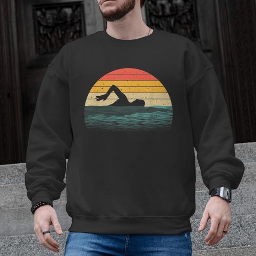 Swimming Art For Men Women Swim Coach Rescue Swimmer Men Graphic Sweatshirt - SwimGear Co