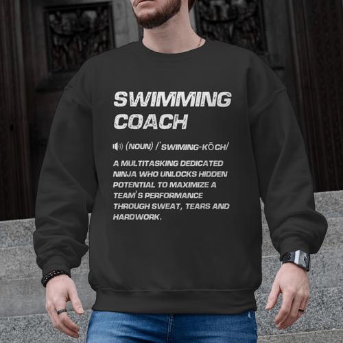 Swimming Coach Definition Swimming Instructor Men Graphic Sweatshirt - SwimGear Co