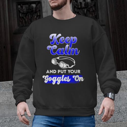 Swimming Goggles Saying Swim Team Gear Men Graphic Sweatshirt - SwimGear Co