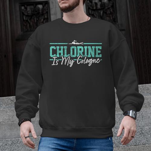 Swimming Humor Swimmer Chlorine Joke Swim Men Graphic Sweatshirt - SwimGear Co