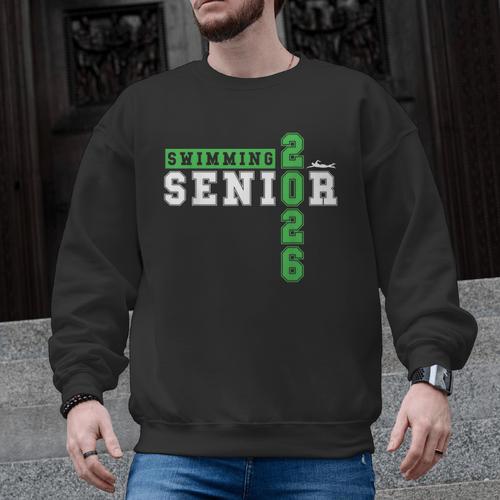 Swimming Senior Night Swim Senior 2026 Graduation 33 Men Graphic Sweatshirt - SwimGear Co