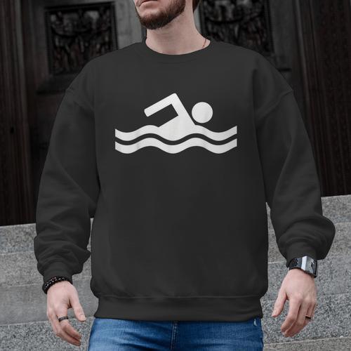 Swimming Symbol Men Graphic Sweatshirt - SwimGear Co