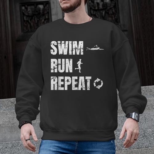 Swimrun Endurance Sports Swimming Running Swim Run Men Graphic Sweatshirt - SwimGear Co