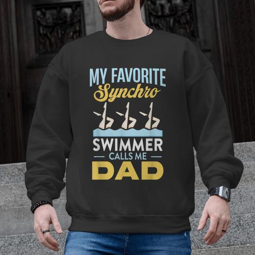 Synchronized Swimming Dad Favorite Synchro Swimmer Artistic Men Graphic Sweatshirt - SwimGear Co