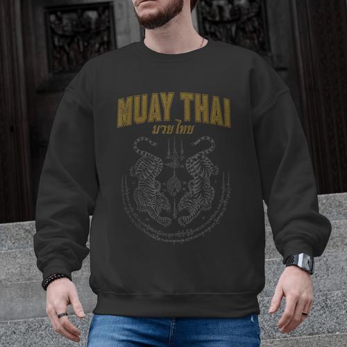 Twin Tiger Sak Yant Muay Thai Men Graphic Sweatshirt - Nak Muay Co.