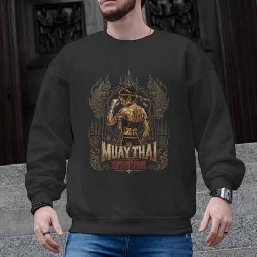 Vintage Muay Thai Chaiya Thai Boxing Fighter Style Men Graphic Sweatshirt - Nak Muay Co.