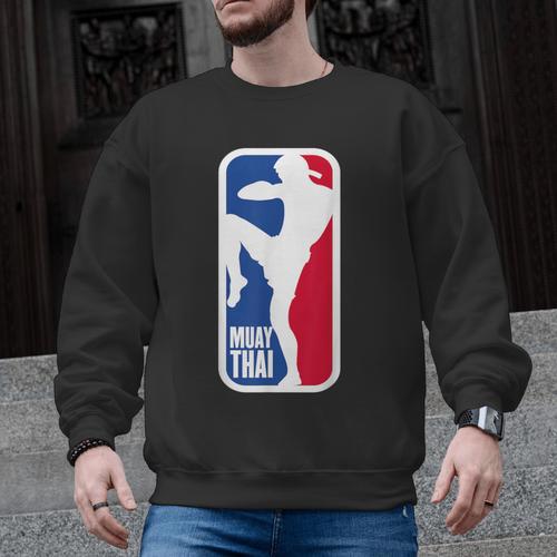 Vintage Muay Thai Fighter MMA Street Fight Kickboxing Club Men Graphic Sweatshirt - Nak Muay Co.