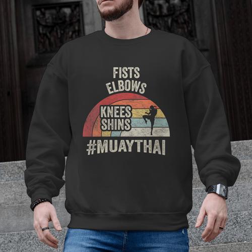 Women's Retro Muay Thai Martial Arts Fighter Graphic Men Graphic Sweatshirt - Nak Muay Co.