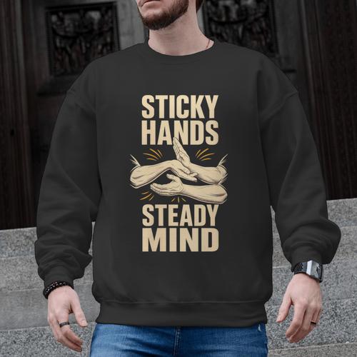 Women's Sticky Hands Steady Mind Muay Thai Boxing Men Graphic Sweatshirt - Nak Muay Co.