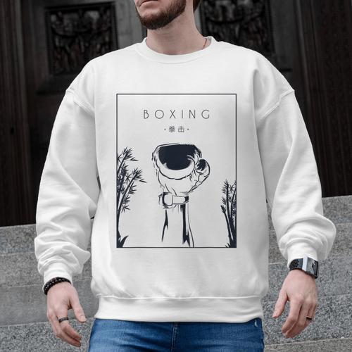 Boxing Chinese Hanzi Muay Thai Kickboxer Fan Boxing Men Graphic Sweatshirt - Nak Muay Co.
