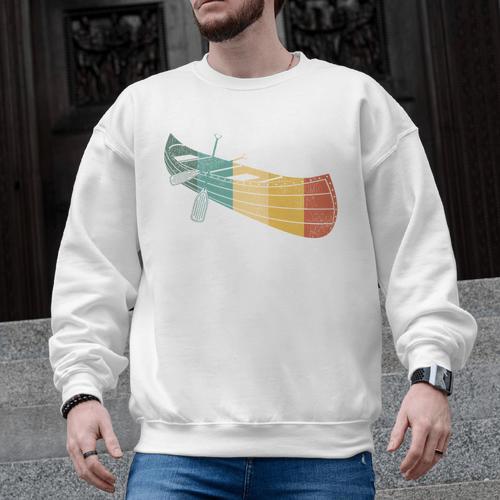 Canoe Canoeing Retro Vintage Men Graphic Sweatshirt - Paddle Life