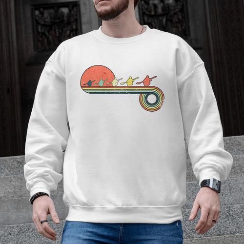 Canoe Retro Vintage Sunset Rainbow Raglan Baseball Tee Men Graphic Sweatshirt - Paddle Life