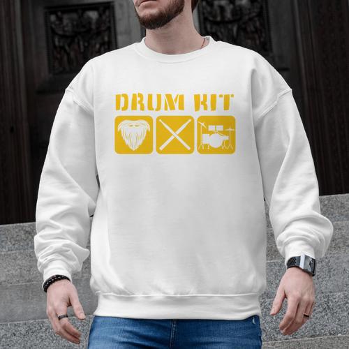 Drum Kit Band Drumming Drumsticks Musical Drums Men Graphic Sweatshirt - Downbeat Supply