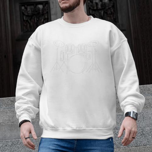 Drum Kit Minimalist Art For Drummer Pullover Men Graphic Sweatshirt - Downbeat Supply