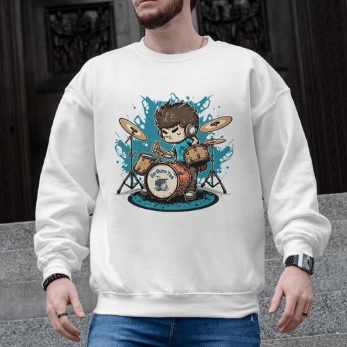 Drum Set Drumming Drummers Drum Kits Music Men Graphic Sweatshirt - Downbeat Supply