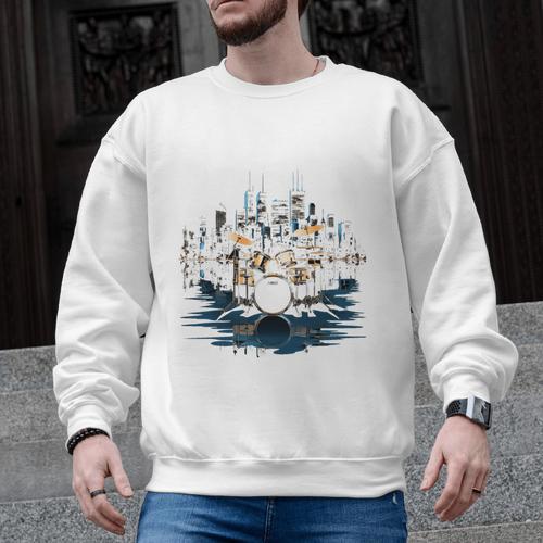Drumset Drum Kit Music Drummer Drumming Men Graphic Sweatshirt - Downbeat Supply