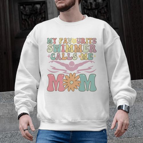 Favourite Swimmer Calls Me Mom Swimming Mom Female Swimmer Men Graphic Sweatshirt - SwimGear Co