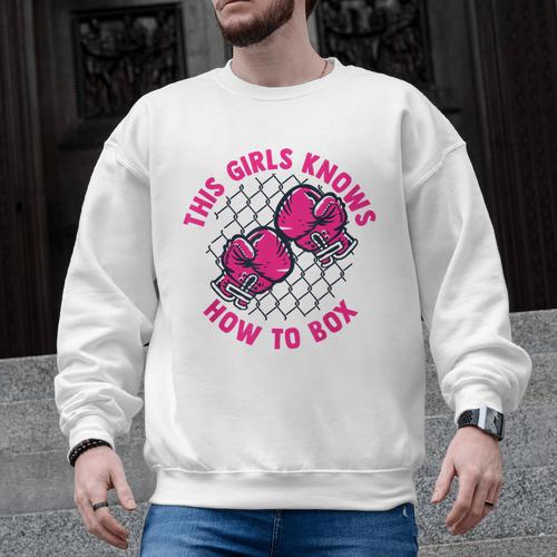 This Girl Knows How To Box Muay Thai Kickboxer Fan Boxing Men Graphic Sweatshirt - Nak Muay Co.