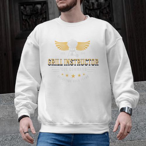 Grill Instructor BBQ Dad – 'Cue Command Op Open Flame Father Men Graphic Sweatshirt - BBQ Dad Merch