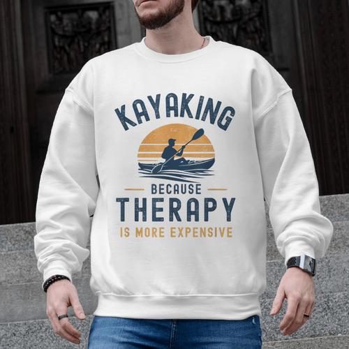 Kayaking Therapy Kayaker Canoe Paddle Lake River Men Graphic Sweatshirt - Paddle Life