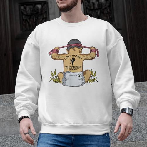 Kickboxing Muay Thai Training Fitness Baby Love Mommy Men Graphic Sweatshirt - Nak Muay Co.