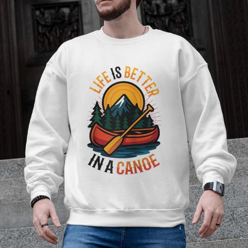 Life Is Better In A Canoe Canoeing Raglan Baseball Tee Men Graphic Sweatshirt - Paddle Life