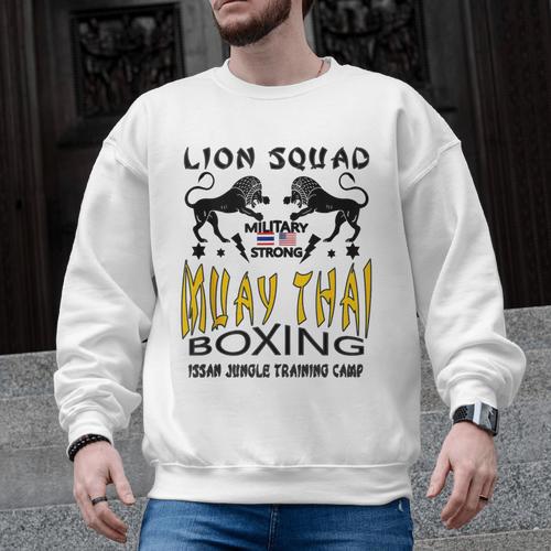 LION SQUAD THAILAND KICKBOXING MUAY THAI MMA TRAINING Men Graphic Sweatshirt - Nak Muay Co.