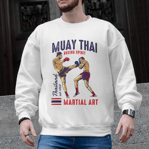 Muay Thai Boxing Spirit Martial Art Men Graphic Sweatshirt - Nak Muay Co.