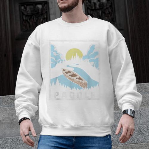 Paddle Retro Style Canoe & Outdoors Simple Canoeing Graphic Men Graphic Sweatshirt - Paddle Life