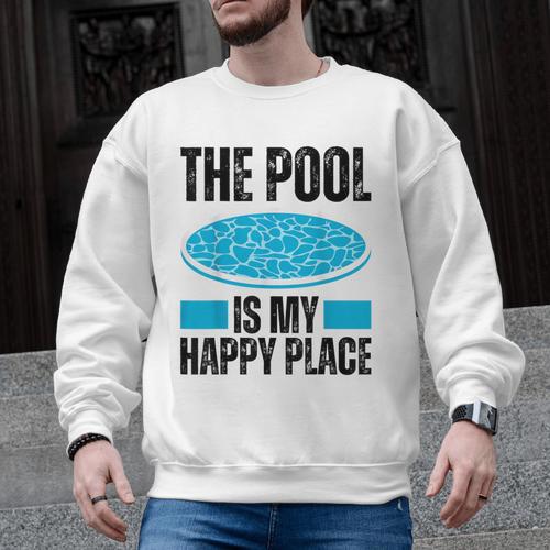 The Pool Is My Happy Place Swimming For Swimmer Men Graphic Sweatshirt - SwimGear Co