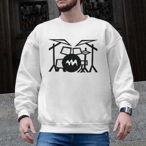 Retro Drum Kit Raglan Baseball Tee Men Graphic Sweatshirt - Downbeat Supply