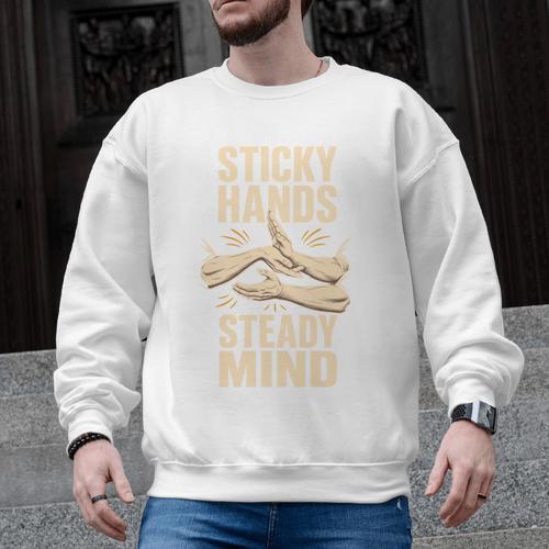 Sticky Hands Steady Mind Muay Thai Boxing Men Graphic Sweatshirt - Nak Muay Co.