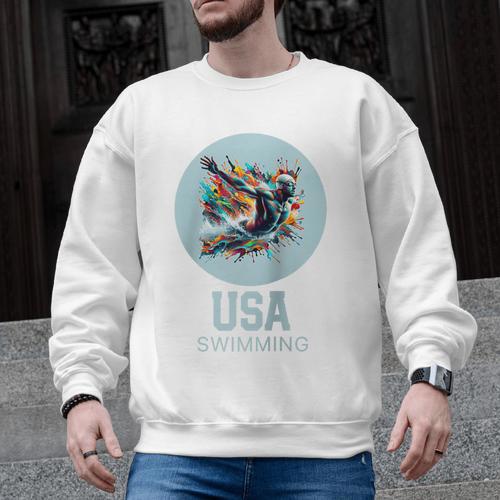 SWIMMING SPORT COMPETITIVE SWIM Raglan Baseball Tee Men Graphic Sweatshirt - SwimGear Co