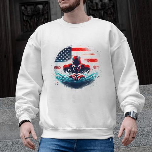 Swimming United States American Swimming Apparel Swimming Men Graphic Sweatshirt - SwimGear Co