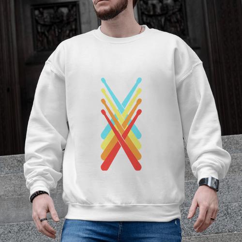 Vintage Drum Kit Percussion Drummer Men Graphic Sweatshirt - Downbeat Supply