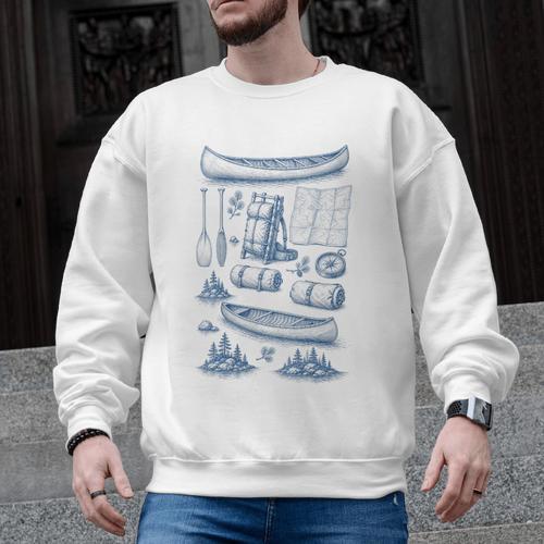 Women's Canoe Wilderness Gear Vintage Chart Collection Illustration Men Graphic Sweatshirt - Paddle Life