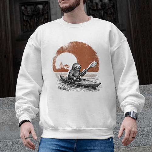 Women's Kayaking Sloth Kayak Kayaker Canoe Paddling Men Graphic Sweatshirt - Paddle Life