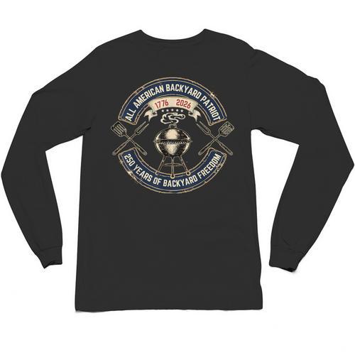 BBQ Dad 250 Years Backyard Freedom 1776 USA Patriot July 4th Unisex Long Sleeve T-Shirt - BBQ Dad Merch