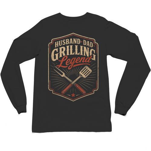 BBQ Dad Husband Dad Grilling Legend Unisex Long Sleeve T-Shirt - BBQ Dad Merch