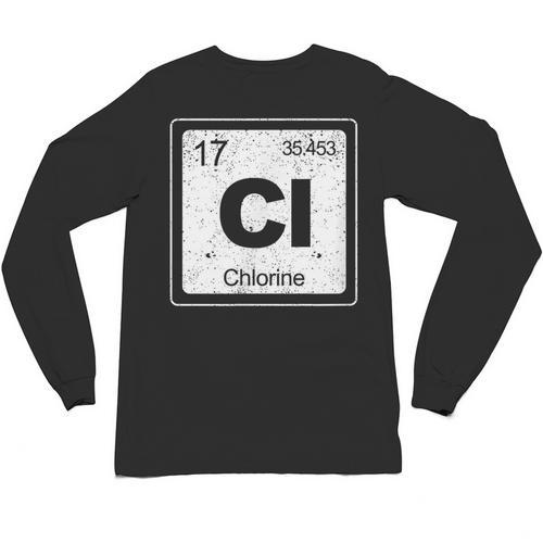 Chlorine Periodic Table Symbol Chemistry Swimming Dive Unisex Long Sleeve T-Shirt - SwimGear Co