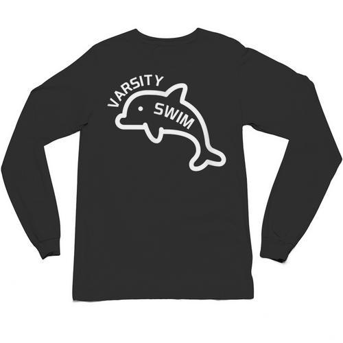 Dolphin Dolfin Varsity Swim Swim Team Swim Club Swimming Unisex Long Sleeve T-Shirt - SwimGear Co