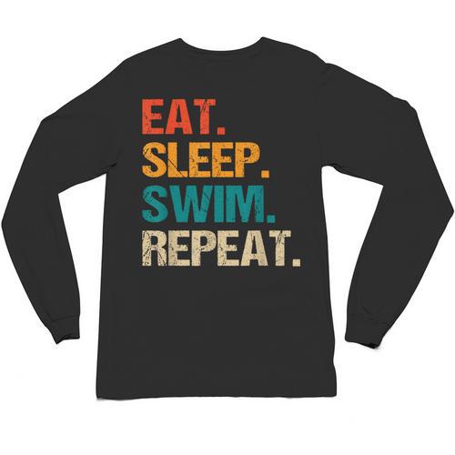 Eat Sleep Swim Repeat Pool Swimmer Water Polo Swimming Unisex Long Sleeve T-Shirt - SwimGear Co