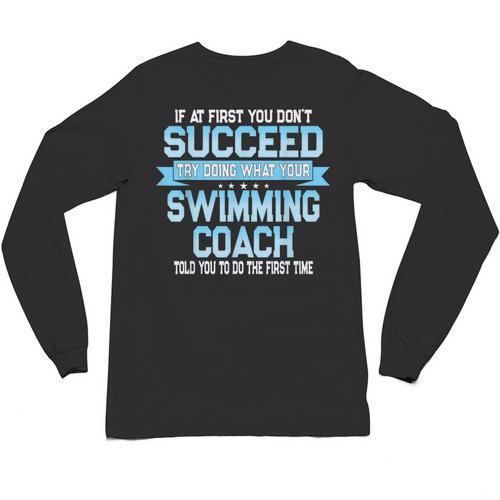 Fun Swimming Coach Meme Swimmer Saying Unisex Long Sleeve T-Shirt - SwimGear Co