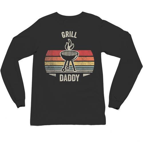 Grill Daddy BBQ Dad Retro Vintage Grilling Graphic Unisex Long Sleeve T-Shirt - BBQ Dad Merch