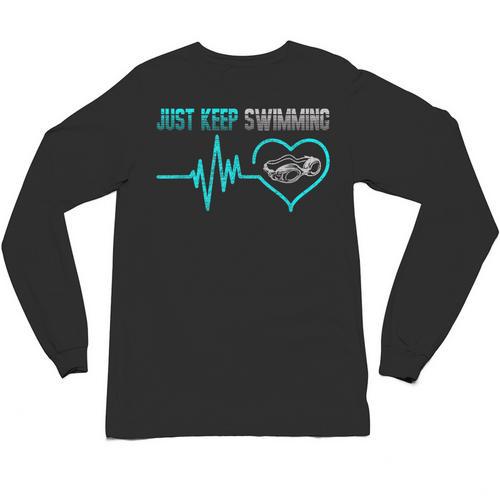 Just Keep Swimming For Swimmers Divers Diving Retro Unisex Long Sleeve T-Shirt - SwimGear Co