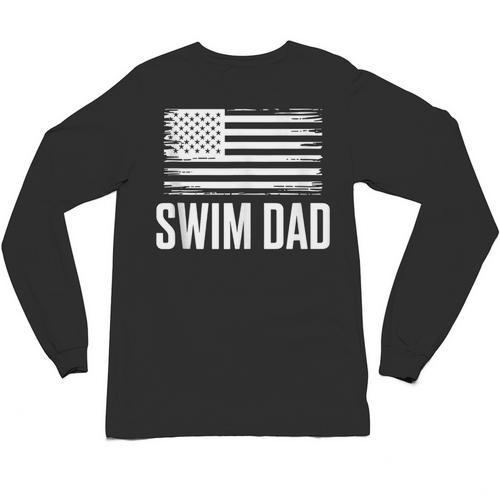 Swim Dad Art For Dad Father Men Swim Team Dad Swimming Coach Unisex Long Sleeve T-Shirt - SwimGear Co